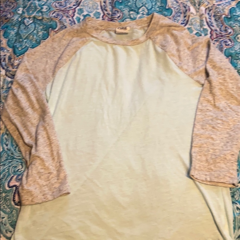 PINK long sleeve teal/grey xs shirt